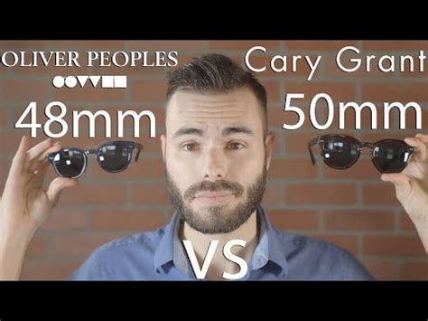 Oliver Peoples Cary Grant Sun 48mm vs 50mm Size Comparison.